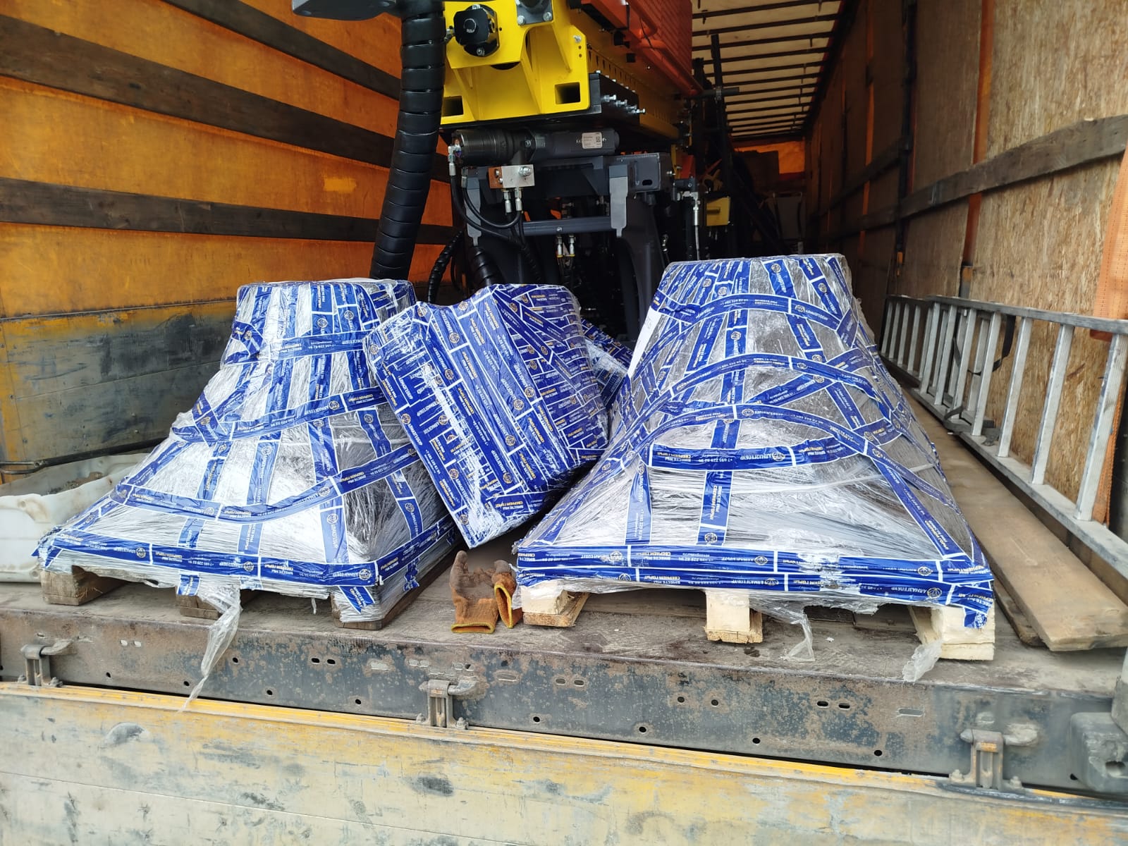 U6 palletised components ready to ship